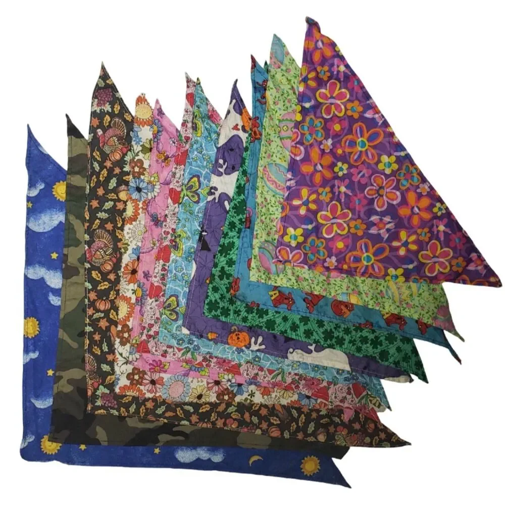 Dog Bandanas In Various Patterns And Colors For Small Dogs Lot of 12